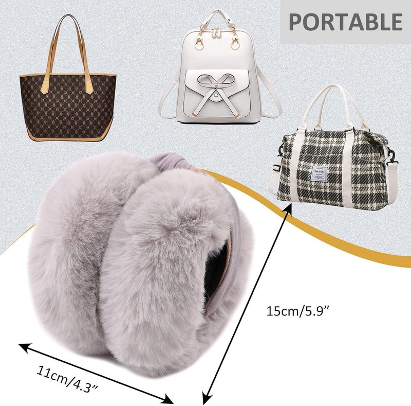 Peecabe Winter Women Earmuffs Faux Fur Girls Ear muffs Warm Unisex Kids Ear Covers Foldable Outdoor Boy Ear Warmers for Women - Image 5